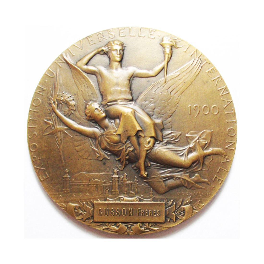 CHAPLAIN France 1900<br> Paris Olympic Games & Exposition Chaplain Art Nouveau Medal